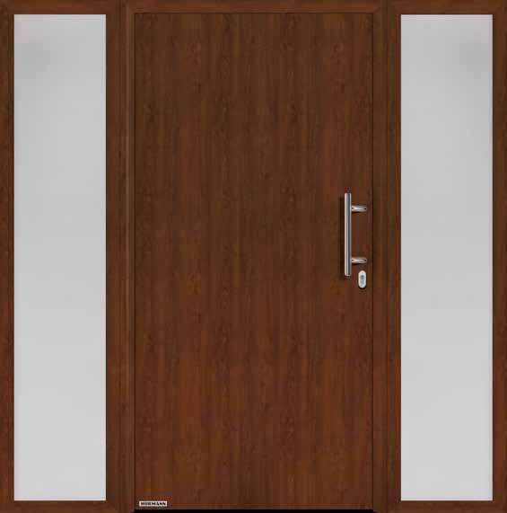 THERMO65 Σχέδιο 010 Εικ.: Decograin Dark Oak Λαβή από ανοξείδωτο χάλυβα HB 14-2 με χαλύβδινη επένδυση, προαιρετικά με εφαρμογές ανοξείδωτου χάλυβα (βλ.