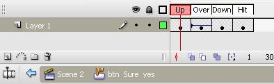 Κατάσταση Up (είναι η κατάσταση στην οποία βρίσκεται το κουμπί όταν ο cursor ΔΕΝ είναι πάνω του) : Το Button : Sureyes διατηρεί την κανονική μορφή του. Static Text: «Ναι».