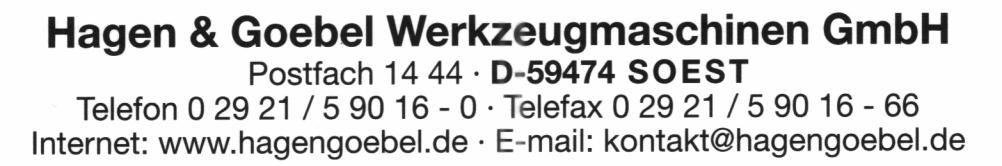 Hagen Goebel Seite 4 Beschreibung GE-16/22-2 Werkzeugmaschinen GmbH Stand 02.2012 3. Motorenliste Gewinde- Motorbezeichnung Einschaltdauer Nenndrehzahl Leistung zul.