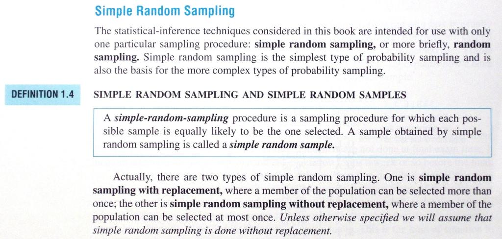 Απλό τυχαίο δείγμα (Simple Random Sample) Κάθε στατιστική μονάδα έχει την ίδια