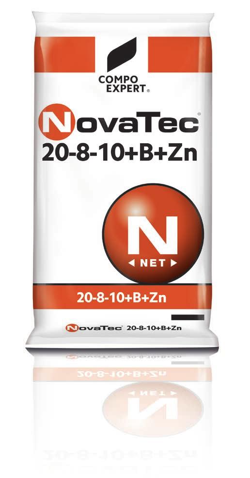 10 Κοκκώδη Λιπάσματα NovaTec 11 NovaTec Triplo BS 15-9-15+2MgO+6S+B,Fe,Zn Σταθεροποιημένο, πλήρες κοκκώδες λίπασμα με την προσθήκη bacillus subtilis για ισχυρότερο ριζικό σύστημα.