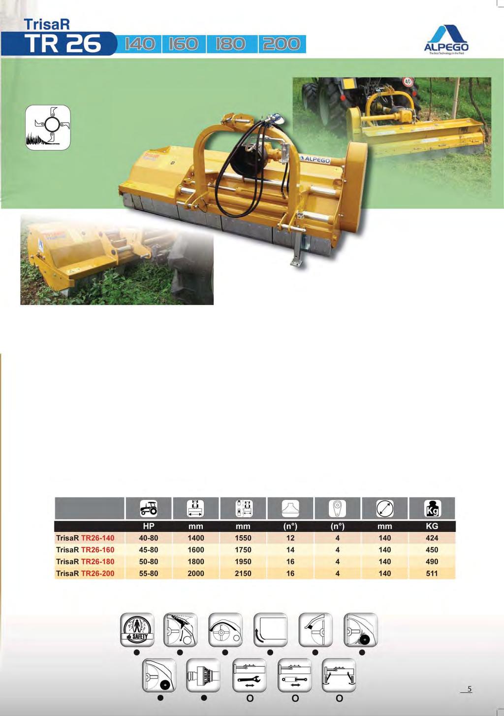 Ranken-Mulchgerät für traktoren bis max 80PS Trituración de sarmientos para tractores de hasta 80HP Καταστροφείς για χόρτα-κλαδιά Για τρακτέρ ως 80HP ΕΛ ΧΑΡΑΚΤΗΡΙΣΤΙΚΑ DE EIGENSCHAFTEN Mehrzweck-