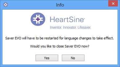 Επιλογή γλώσσας Για να επιλέξετε τη γλώσσα του λογισµικού Saver EVO, επιλέξτε γλώσσα από την κυλιόµενη λίστα και πατήστε apply (εφαρµογή).
