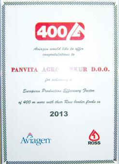 novice PANVITA AGROMERKUR PREJELA PRESTIŽNO PRIZNANJE Konec leta 2012 in tekom leta 2013 je kar nekaj rejcev brojlerjev, Panvita Agromerkur, doseglo izjemne proizvodne rezultate.