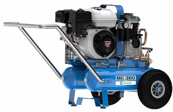 Αναρρόφηση : 320lt/min Αεροφυλάκιο : 9+9 lt Βάρος : 55,6 kg Κύλινδροι : 2 Πίεση: 9/11 bar Διαστάσεις : 66x45x70 cm Ψαλίδια : 3 Ελαιοραβδιστικά : 1/2 835 Campagnola MC 658