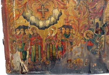 422 Сашо Цветковски Сл. 10 икона, св. Константин и Јелена, црква Свете Богородице у Битољу, 1875. fig. 10 icon sts. Constantine and Helen, the church of the Virgin in Bitola, 1875. Сл. 11 Визија Часног крста, икона, црква Свете Богородице у Битољу, 1875.
