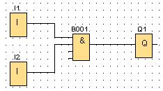 21. Το παρακάτω σύμβολο παριστάνει ένα μπουτόν stop: 22. Η παρακάτω συνδεσμολογία, στη γλώσσα FBD αντιστοιχεί με πύλη AND: 23.