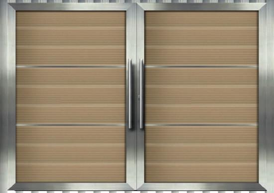 cod.:m490 The sash is 65x40mm profile in INOX colour. Το πλαίσιο είναι από προφίλ 65x40mm σε χρώµα INOX. The infill is 150x14mm profile. The alignment is horizontal.