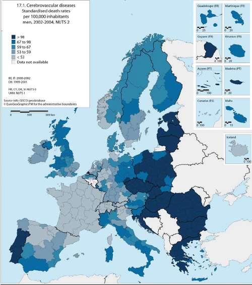 STROKE: Men, standardized death rates per 100