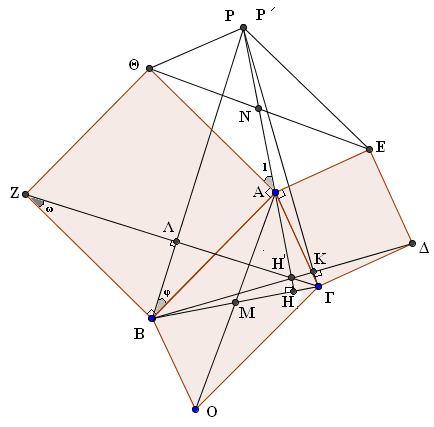 ΑΣΚΗΣΗ 1η Δίνεται τρίγωνο ΑΒΓ, εξωτερικά του τριγώνου κατασκευάζουμε τα τετράγωνα ΑΒΖΘ και ΑΓΔΕ. Φέρνουμε ΓΚ ΒΔ και ΒΛ ΓΖ.