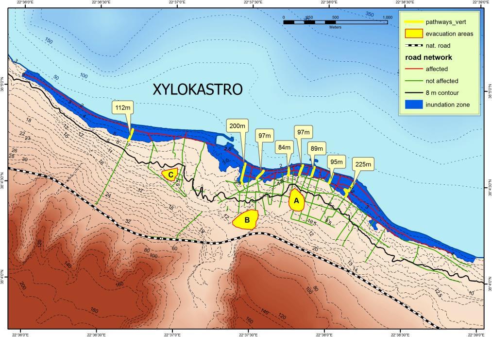 Διδακτορική διατριβή Τα αποτελέσματα της ανάλυσης έδειξαν ότι σε μικρή απόσταση, υπάρχουν τουλάχιστον τρεις θέσεις που είναι κατάλληλες για να χρησιμεύσουν ως περιοχές εκκένωσης για να αναζητήσουν