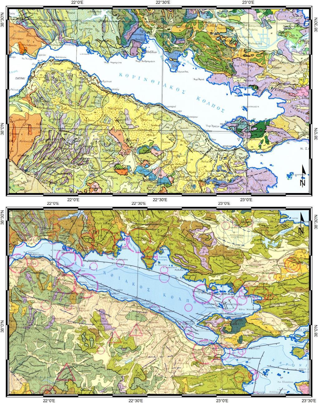 Διδακτορική διατριβή Το νότιο περιθώριο του κόλπου ανυψώνεται, καθώς βρίσκεται στη βάση των περιθωριακών ρηγμάτων εφελκυσμού, ενώ η κεντρική λεκάνη μαζί με το βόρειο περιθώριο βυθίζονται ευρισκόμενα