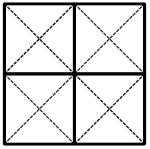 Α. Χρησιμοποίησε 2 από τα τριγωνικά πλακάκια, για να κάνεις ένα μεγάλο μαύρο τρίγωνο. Στη συνέχεια, δείξε τι έκανες με τα πλακάκια σκιάζοντας το τρίγωνο. Σκίασε το τρίγωνο που έκανες εδώ Β.