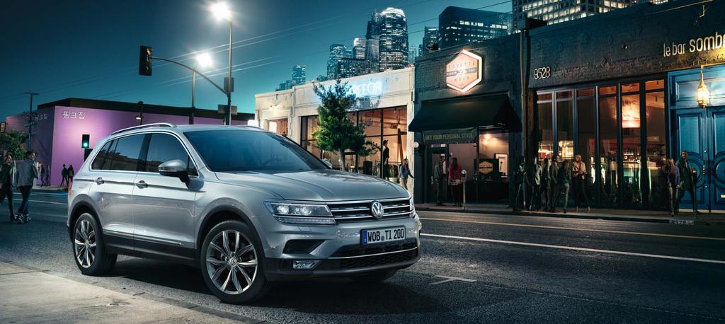 Exclusive Στην έκδοση Exclusive το Tiguan συνδυάζει υψηλής ποιότητας στοιχεία όπως οι ζάντες αλουμινίου 18" «Kingston» και τεχνολογικά χαρακτηριστικά όπως οι προβολείς LED και το σύστημα αυτόματης