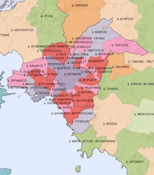 Λοιπά πεπιαζηικά διαδημοηικά κένηπα, 4α. Πεπιαζηικοί δήμοι > 25 σιλ., 4β.