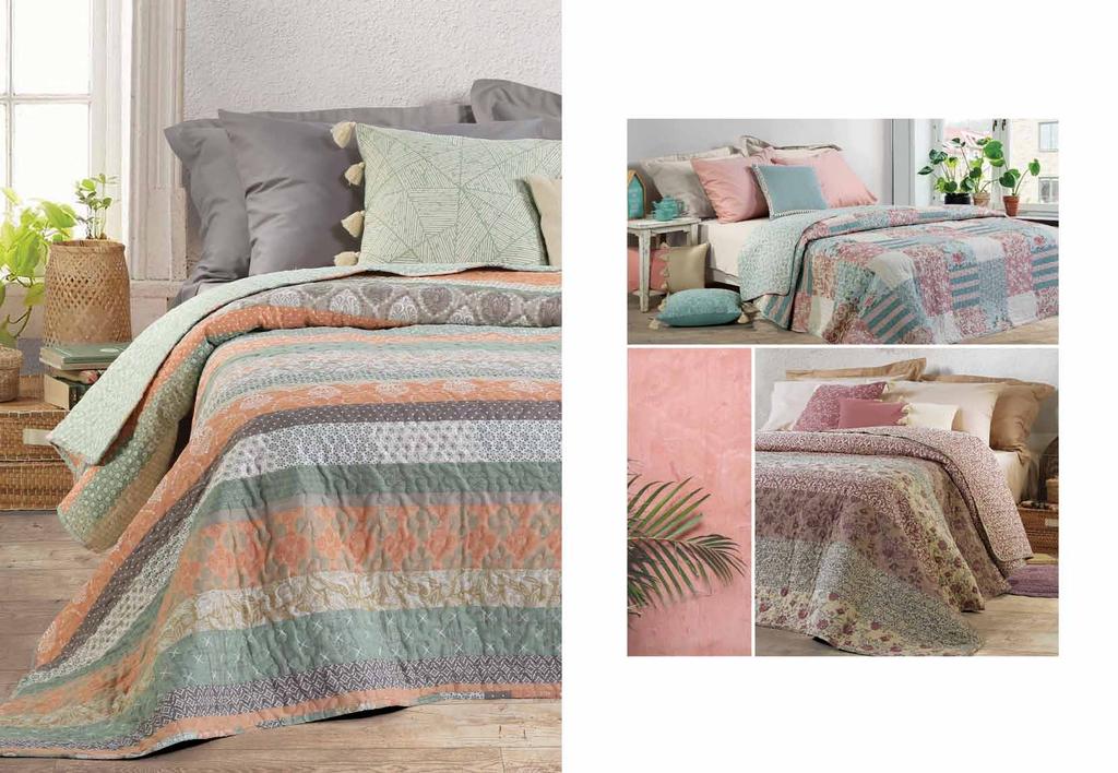 Fashion Colors for your bedroom Gardenia Dahlia Κουβρ-λί με ύφασμα 100% microfiber 70gr/m 2, peach-skin φινίρισμα και