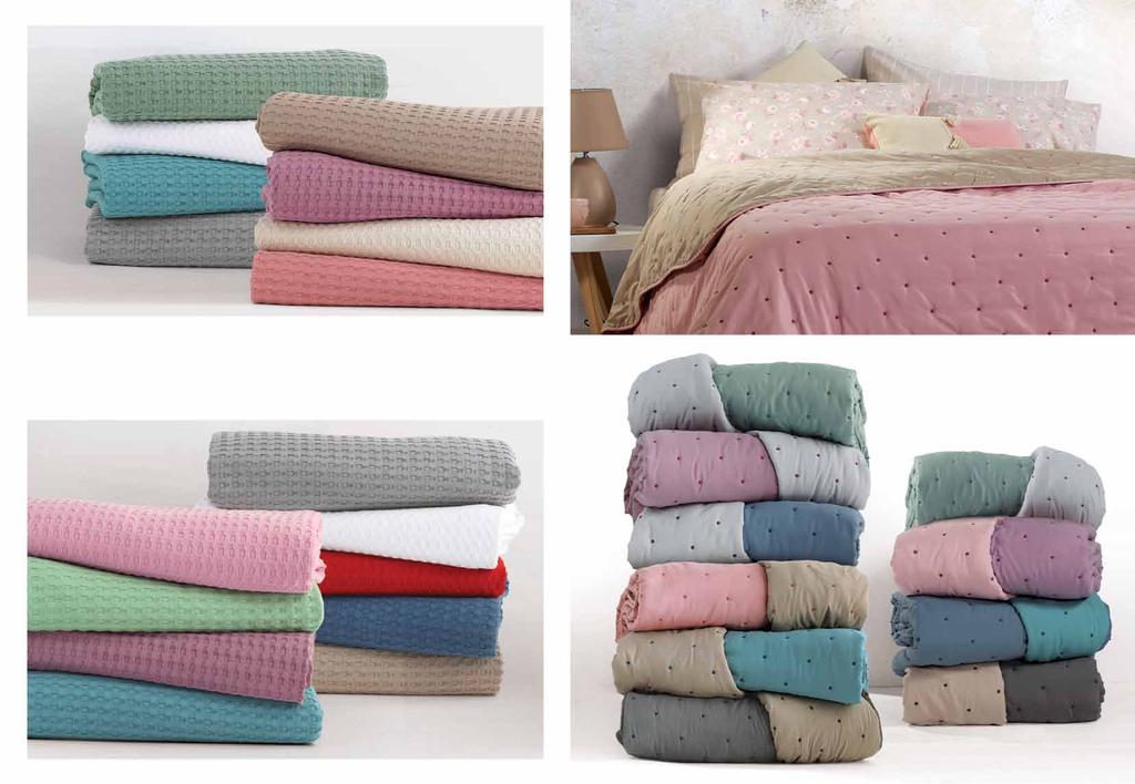 Dark Mint Linen White Dusty Aqua Violet Silver Ecru Κουβέρτα υπ/πλη: 230x240 English Rose basics BEDROOM s 35,00 48,00 Golf κουβέρτα με ύφασμα 100% βαμβακερό, με δίκλωνα νήματα 260gr/m 2 και ειδικό