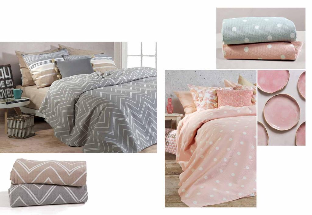 softness COMFORT and Γραμμικά μοτίβα σε απαλές βαμβακερές κουβέρτες για τις δροσερές νύχτες του καλοκαιριού.