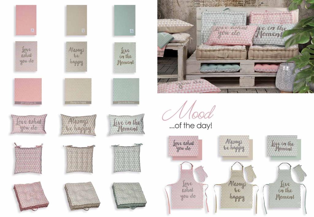 Pink Beige Aqua 45x68 50x70 50x50 Mood από ύφασμα 100% βαμβάκερό Σουπλά, 33x48 Maξιλάρι καρέκλας, 40x40 Maξιλάρι διακοσμητικό, 33x55 4,50 12,50 11,00 Maξιλάρι δαπέδου, 50x50x13