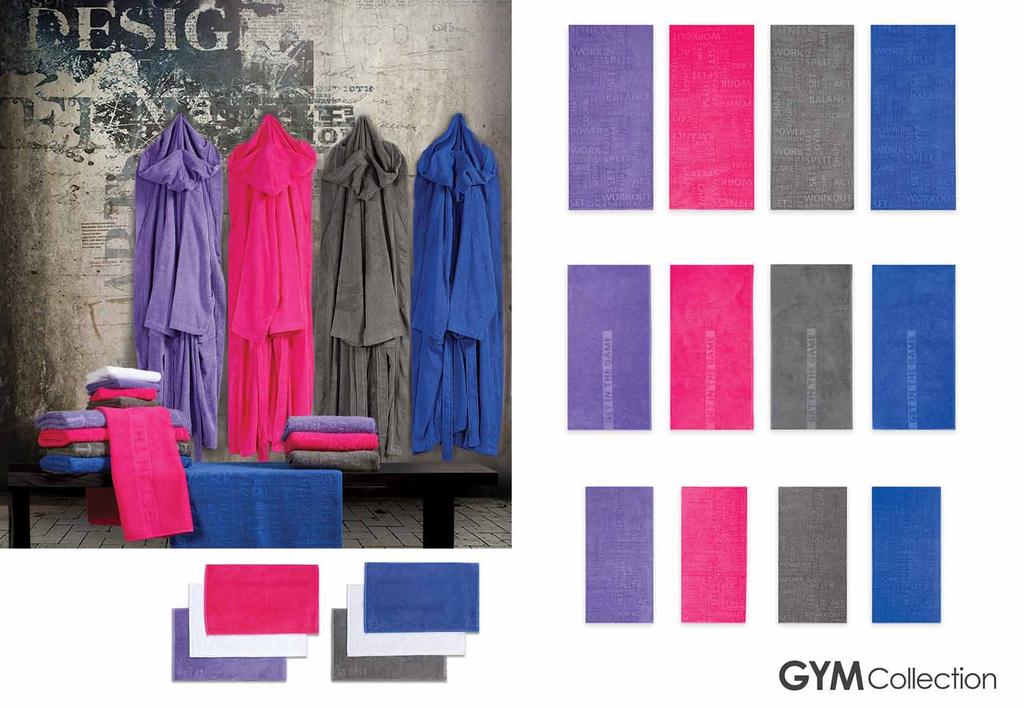 Μπουρνούζι Purple Fuchsia Grey Blue μονόχρωμο, με κουκούλα από100% βαμβάκι, 250gr/m 2 Μ/L 45,00 Πετσέτες μονόχρωμες, από 100% βαμβάκι, 450gr/m 2 Σώματος 70x150 17,00 Purple, M Fuchsia, M Grey, L