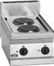 Aνοξείδωτος φούρνος με αντίσταση πάνω και κάτω και θερμοστάτη από 130 C έως 350 C. Κουζίνα ηλεκτρική 2 εστιών - επιτραπέζια CΕ6-20 046.