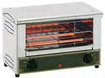 Σαλαμάνδρες - Φρυγανιέρες Ηλεκτρικός φούρνος grill BAR 1000 010.0425 293 Παραγωγή: 150 φέτες/ώρα Eσωτερικές διαστάσεις: 350 χ 240 mm Φουρνάκι με χρονοδιακόπτη 15 λεπτών.