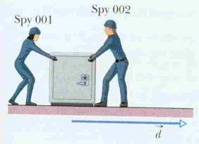 Primjer 1 Rad i kinetička ka energija Dva čovjeka pomiču sef od 5 kg za d=8,5 m po horizontalnoj podlozi.