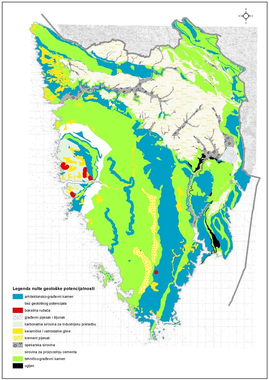 ZAKLJUČAK S OSVRTOM NA MOGUĆNOSTI ISKORIŠTAVANJA MINERALNIH SIROVINA Karta nulte ili
