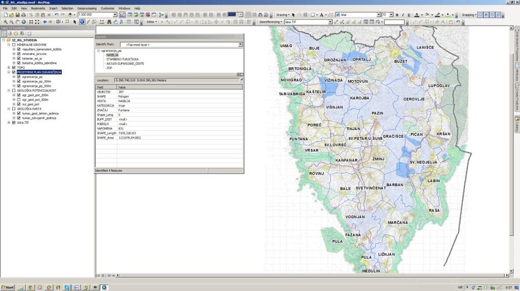 GIS PROJEKT RESURSNE OSNOVE MINERALNIH SIROVINA ISTARSKE ŽUPANIJE Podaci se pohranjuju u geobazu ESRI Personal Geodatabase