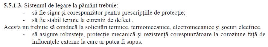 [Preluare din: Normativ pentru proiectarea, executia si exploatarea instalatiilor aferente