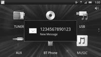 pentru a selecta sursa sau aplicația dorită. Anunțarea diverselor informații prin ghidul vocal (numai la telefoanele Android) Când sunt primite notificări SMS/ e-mail, Twitter/ Facebook/ Calendar etc.
