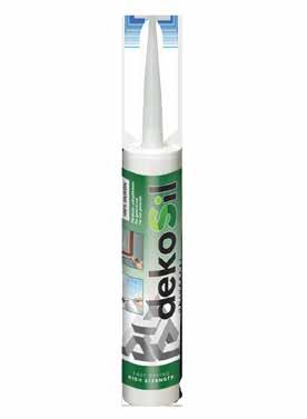 Silikone DEKOSIL universal DEKOSIL universal Ngjyra I Bardhë, Transparent Paketimi 280 ml PËRSHKRIM DEKOSIL universal është ngjites silikoni me elasticitet të përhershëm, mono komponent me bazë