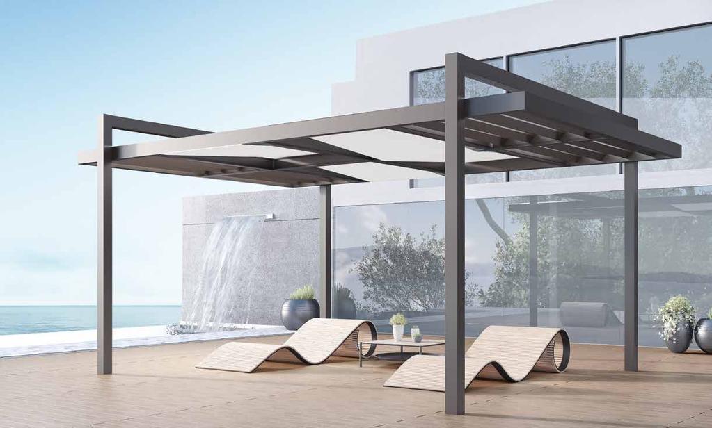 Fixed Pergolas SMARTIA PG120F CORFU NAXOS A complete range of fixed pergolas for effective shading and aesthetic upgrading of the surrounding environment.