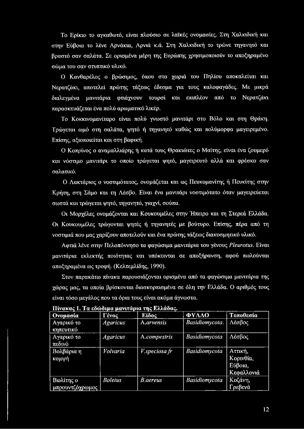 Ο Κανθαρέλος ο βρώσιμος, όπου στα χωριά του Πηλίου αποκαλείται και Νερατζάκι, αποτελεί πρώτης τάξεως έδεσμα για τους καλοφαγάδες.