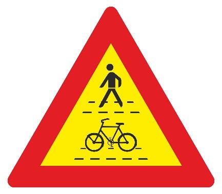 18 1. Στο τέλος του κεφαλαίου «Ι. Πινακίδες αναγγελίας κινδύνου (Κ)», προστίθενται πινακίδες ως εξής: (Κ-43) Κίνδυνος λόγω παράλληλων διαβάσεων πεζών και ποδηλάτων.
