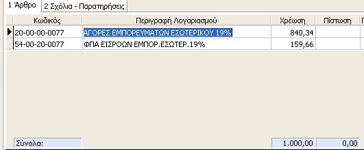 που είναι συνδεδεμένος με τον λογαριασμό που κάναμε εισαγωγή και σύμφωνα με την συνολική αξία που έχουμε εισάγει στον πίνακα της αποφορολόγησης πραγματοποιείται η ανάλυση της καθαρής αξίας και της