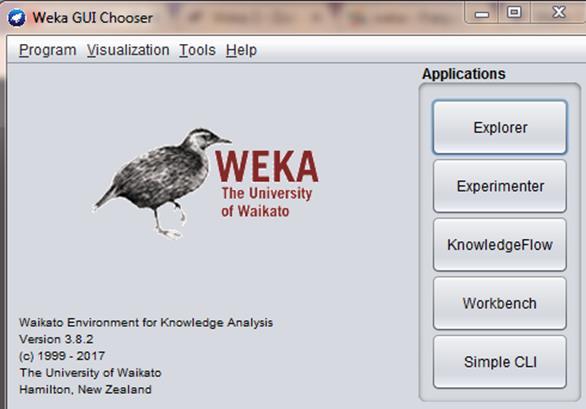 Weka interface Explorer