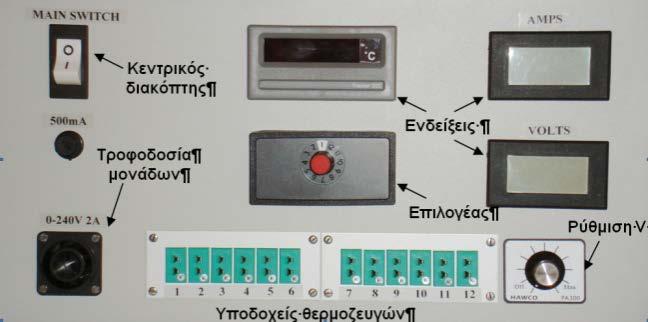 κρυοστάτη στους ~15 C. Αφού βεβαιωθείτε ότι υπάρχει ροή νερού, θέστε την τάση του θερμαντικού σώματος στα ~100V.