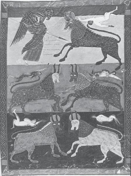 Jaakobi unenägu. Rooma,Via Latina katakomb. 4. saj. Fresko (Itaalia) Pilt 3. S. Isidore de Leone käsikiri. Miniatuur Johannese Pilt 4. Hohenzollern.