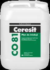 CO 81 Soluţie de injectare Soluţie de injectare pentru realizarea barierelor orizontale de hidroizolație și pentru protecţia împotriva umezelii și creștere a rezistenţei suprafeţelor din mortare de