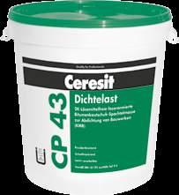 CP 43 Mastic de etanșare din cauciuc bituminos 2K fără solvent, aditivat cu fibre, pentru izolații în construcții CARACTERISTICI rezistent la apă făra solvenți aditivat cu fibre acoperă fisurile