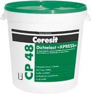 CP 48 Hidroizolaţie elastică»xpress«compus de nivelare bitum-cauciuc umplut cu polistiren fără solvenţi, bicomponent, pentru impermeabilizarea rapidă a clădirilor CARACTERISTICI impermeabilizare