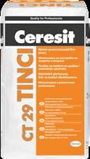CT 29 Mortar pentru tencuieli fine (tinci) Masă de șpaclu minerală, pentru finisarea tencuielilor tradiționale și pentru executarea de tencuieli fine la exterior și interior CARACTERISTICI