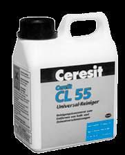 CL 55 Soluție de curățat universală Soluție concentrată pentru îndepărtarea petelor de var și ciment CARACTERISTICI curăță eficient randament optim domeniu larg de utilizare DOMENII DE UTILIZARE X