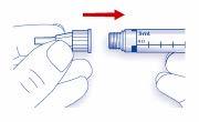 Pasul 1. Verificaţi insulina A. Scoateţi capacul stiloului injector (pen-ului). B. Verificaţi eticheta de pe OptiSet şi rezervorul de insulină pentru a vă asigura că aveţi insulina corespunzătoare. C.