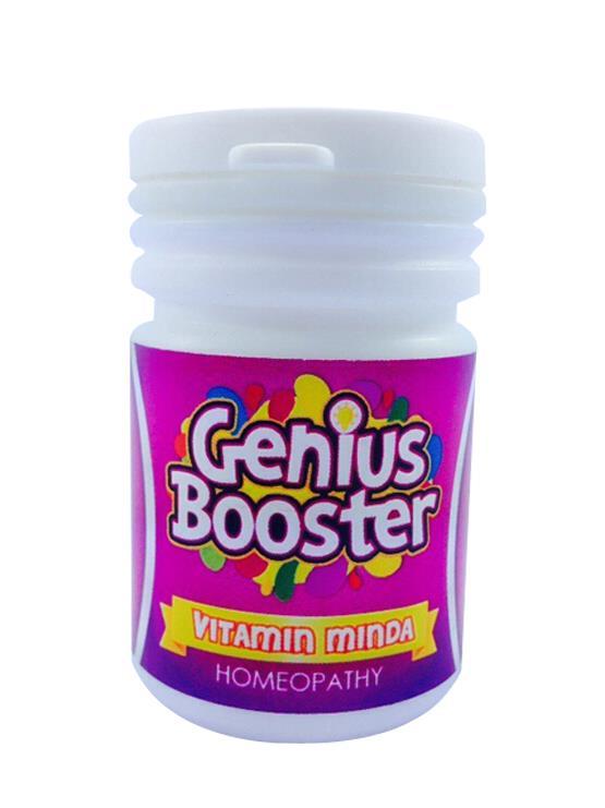 10 GENIUS BOOSTER Memperkenalkan GENIUS BOOSTER, vitamin minda yang berasaskan Homeopati untuk cerdas minda serta membangunkan sel-sel otak kanak-kanak.