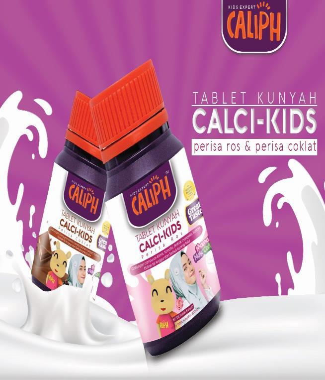 18 TABLET KUNYAH CALCI-KIDS MEMPUNYAI KANDUNGAN KALSIUM DAN VITAMIN YANG TINGGI UNTUK KESIHATAN LUARAN DAN DALAMAN KANAK- KANAK.