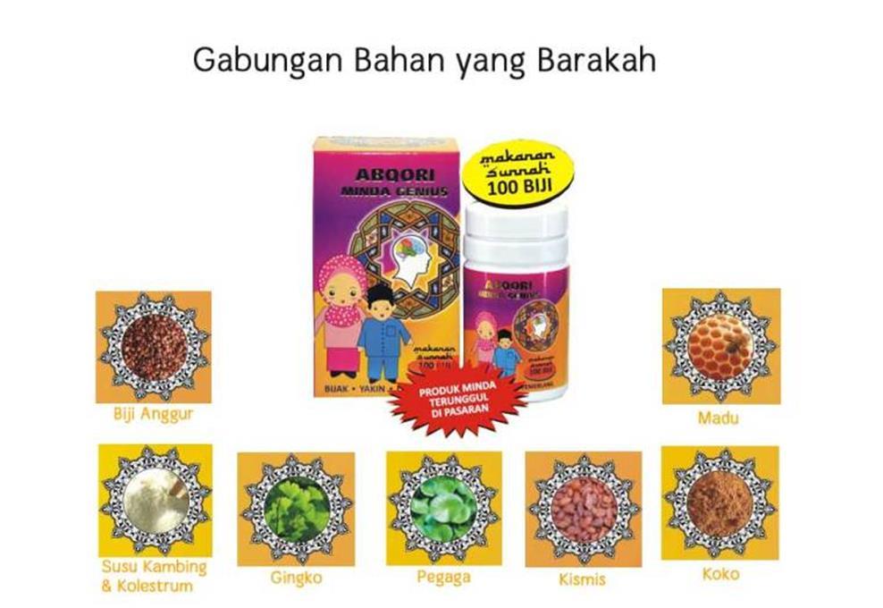 58 ABQORI MINDA GENIUS HARGA PASARAN : RM38 Abqori Minda Genius dihasilkan daripada bahan-bahan semulajadi yang terbukti keberkesannya bagi membantu meningkatkan kecergasan dan kecerdasan minda agar