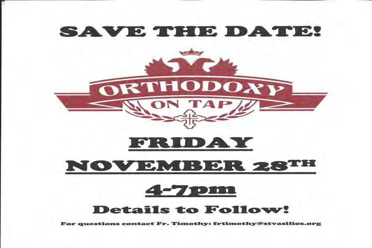 2014 Dates to Remember Sunday, October 12 Cross Installation & Blessing of Bell Tower Monday, November 3 St. Val s Men s club fundraiser at Stone Wood Tavern November 7, 8 & 9 St.
