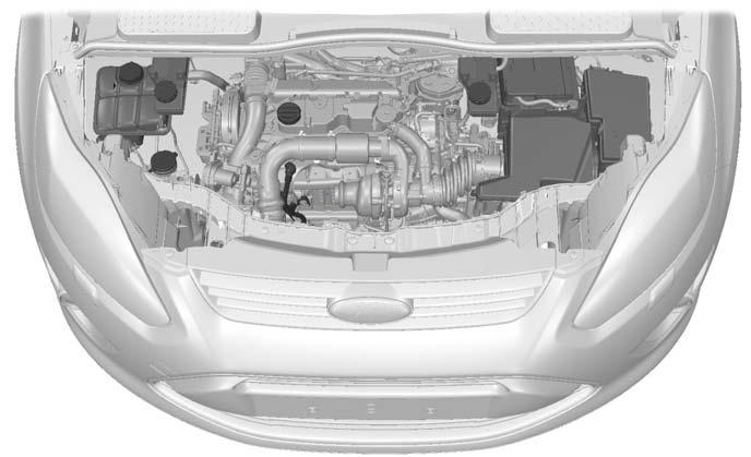 Συντήρηση ΕΠΙΣΚΌΠΗΣΗ ΤΟΥ ΧΏΡΟΥ ΚΙΝΗΤΉΡΑ - 1,6L ΠΕΤΡΕΛΑΙΟΚΙΝΗΤΉΡΑ DURATORQ-TDCI (DV) A B C D E F I H G E130031 A Β Γ Δ Ε ΣΤ Ζ Ρεζερβουάρ διαστολής ψυκτικού κινητήρα * : Βλ Έλεγχος ψυκτικού του